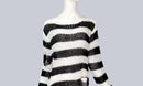 Punk Gothic Long Unisex Sweater 2020 Summer Women Striped Cool Hollow Out Hole Broken Jumper Loose Rock Thin Dark Streetwear Top