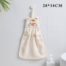 1Pcs  Soft Korean Style Hand Towel Cartoon Pig Embroidery Handkerchief for Household Wall Mounted Kitchen Supplies