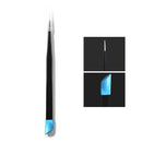 1pc 2 heads Straight Nail Tweezers with Silicone Pressing Head for 3D Sticker Rhinestones Water Sticker Picker Metal Nails Tools