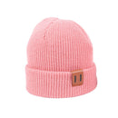 Baby Knit Hat for Boys Girls Autumn Winter Warm Kids Beanie Adult Children Parent-Child Hats Newborn Baby Cap with Leather Label