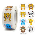 Stickers 500 pcs/roll Teacher Reward Sticker Fun Motivation animal Stickerfor School Teacher Student Stationery Stickers Kids