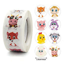 Stickers 500 pcs/roll Teacher Reward Sticker Fun Motivation animal Stickerfor School Teacher Student Stationery Stickers Kids
