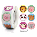 Stickers 500 pcs/roll Teacher Reward Sticker Fun Motivation animal Stickerfor School Teacher Student Stationery Stickers Kids