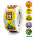 Stickers 500 pcs/roll Teacher Reward Sticker Fun Motivation animal Stickerfor School Teacher Student Stationery Stickers Kids