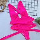 2021 Hollow Sexy Swimwear Women Bandage Padded One Piece Swimsuit Monokini Biquini Traje De Bano Mujer Trikini Badpak Femme