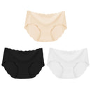 3Pcs/Set Seamless Underwear Silk Women Solid Panties Lingerie Invisible Intimates Sexy Comfortable Female Underpants Briefs