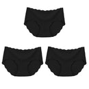 3Pcs/Set Seamless Underwear Silk Women Solid Panties Lingerie Invisible Intimates Sexy Comfortable Female Underpants Briefs