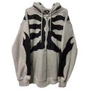 Y2K Rhinestone Skeleton Zip Up Oversized Sweatshirts 2021 Summer Goth Hoodies Women Grunge Hooded Jacket Streetwear Retro Clothe