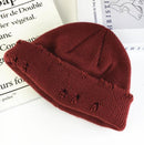 Winter Harajuku Women Skullies Knitted Fashion Warm Thick Hat Autumn Hip Hop Hole Beanies Unisex Basic Cap PJ009