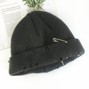 Winter Harajuku Women Skullies Knitted Fashion Warm Thick Hat Autumn Hip Hop Hole Beanies Unisex Basic Cap PJ009