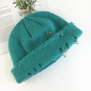 Winter Harajuku Women Skullies Knitted Fashion Warm Thick Hat Autumn Hip Hop Hole Beanies Unisex Basic Cap PJ009