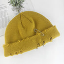 Winter Harajuku Women Skullies Knitted Fashion Warm Thick Hat Autumn Hip Hop Hole Beanies Unisex Basic Cap PJ009