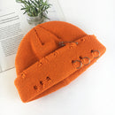 Winter Harajuku Women Skullies Knitted Fashion Warm Thick Hat Autumn Hip Hop Hole Beanies Unisex Basic Cap PJ009