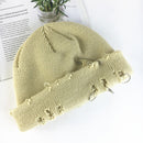 Winter Harajuku Women Skullies Knitted Fashion Warm Thick Hat Autumn Hip Hop Hole Beanies Unisex Basic Cap PJ009