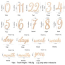 20pcs/lot Baby Milestone Number Monthly Memorial Cards Newborn Baby Wooden Engraved Age Photography Accessories Birthing Gift
