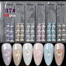 1 Pack 3D Cute Aurora Bear/Bow Ties/Skirt/White Flowers Acrylic Nail Art Decorations For Nails Glitter DIY Manicure Accessories