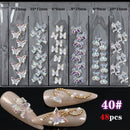1 Pack 3D Cute Aurora Bear/Bow Ties/Skirt/White Flowers Acrylic Nail Art Decorations For Nails Glitter DIY Manicure Accessories
