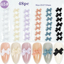1 Pack 3D Cute Aurora Bear/Bow Ties/Skirt/White Flowers Acrylic Nail Art Decorations For Nails Glitter DIY Manicure Accessories
