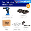 20V/21V Brushless Electric Drill 40NM/45NM Cordless Screwdriver Li-ion Battery Mini Electric Power Drill 5pcs Bit By PROSTORMER