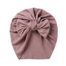 Solid Ribbed Bunny Knot Turban Hats for Baby Boys Girls Beanies Striped Thin Elastic Caps Bonnet Newborn Toddler 0-4T Headwraps