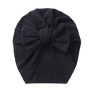 Solid Ribbed Bunny Knot Turban Hats for Baby Boys Girls Beanies Striped Thin Elastic Caps Bonnet Newborn Toddler 0-4T Headwraps