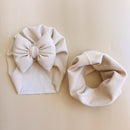 Baby Cotton Hat  Autumn Winter Children's Scarf Hat Sets  Bowknot Ear Baby Girl Boy Warm Beanies