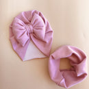 Baby Cotton Hat  Autumn Winter Children's Scarf Hat Sets  Bowknot Ear Baby Girl Boy Warm Beanies