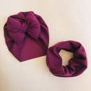 Baby Cotton Hat  Autumn Winter Children's Scarf Hat Sets  Bowknot Ear Baby Girl Boy Warm Beanies