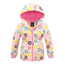 Jacket For Girls 2021 Spring Children's Flower Fleece Clothes Girls Coat Windbreaker Outerwear Kids Polar Fleece Windproof 3-12T