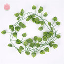 1Pc 230Cm Green Vine Silk Artificial Ivy Hanging Leaf Garland Plants Creeper Leaf Home Decor Wedding Bathroom Garden Decoration