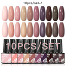 Mtssii 6/10/12PCS Nail Gel Polish Set Nail Kit Sets Color Glitter Holographics Soak Off UV Gel Nail Varnish For Nail Art Gel Set