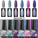 Mtssii 6/10/12PCS Nail Gel Polish Set Nail Kit Sets Color Glitter Holographics Soak Off UV Gel Nail Varnish For Nail Art Gel Set