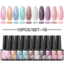 Mtssii 6/10/12PCS Nail Gel Polish Set Nail Kit Sets Color Glitter Holographics Soak Off UV Gel Nail Varnish For Nail Art Gel Set