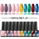 Mtssii 6/10/12PCS Nail Gel Polish Set Nail Kit Sets Color Glitter Holographics Soak Off UV Gel Nail Varnish For Nail Art Gel Set