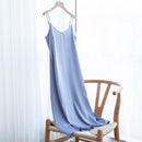 2021 Fashion Women's Dress Summer Spaghetti Satin Long Party Woman Sundress Midi Robe Female Clothing Plus Size S-4XL M30262
