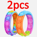 2pcs Decompression Bracelet Press Bubble Photosensitive Color Change Bracelet Puzzle Sensory Toy For Kids Fidget Vent Toys