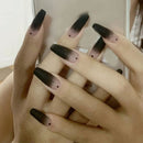 24pcs/set Long Stiletto Fake Nails Punk Snake Pattern Black White Matte False Nails Artificial Full Nail Tips Manicure Tools