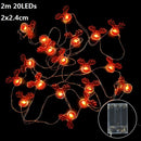 1.5m 10Led Halloween Pumpkin Ghost Skeletons Bat Spider Led Light String Festival Bar Home Party Decor Christmas Ornament