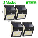 3Mode Waterproof 230 LED Solar Motion Sensor Lights Outdoor Sunlight Solar Powered Street Wall Lamp for Garden Decoration 1-4pcs