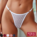 3Pcs/Lot Women Lace Mesh Briefs Sexy Transparent Underwear Low Waist Panties Lady Thongs M-2XL Girls Intimates Lingerie G-String