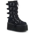 2021 Big Size 43 Gothic Style Black Wedges High Heels Platform Trendy Cool Autumn Winter Motorcycles Boots Shoes Women Footwear