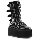 2021 Big Size 43 Gothic Style Black Wedges High Heels Platform Trendy Cool Autumn Winter Motorcycles Boots Shoes Women Footwear