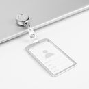 1 Pcs Aluminum Alloy Card Cover Case Bank Business Work Card Holder with ABS Retractable Badge Reel Credit ID Card Badge Bag