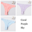 3Pcs/set Women G-string Thong Cotton Panties Seamless Underwear Comfort Low Waist Underpants Solid Color Pantys Lingerie M-XL