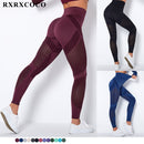 RXRXCOCO Leggings Women Push Up Seamless Leggings For Fitness Yoga Pants High Waist Tights Hollow Out Sport Scrunch Butt Legging