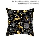 45cm Christmas Black Gold Cushion Cover Merry Christmas Decorations for Home Cristmas Ornaments Natal Navidad Gift New Year 2021