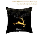 45cm Christmas Black Gold Cushion Cover Merry Christmas Decorations for Home Cristmas Ornaments Natal Navidad Gift New Year 2021