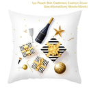 45cm Christmas Black Gold Cushion Cover Merry Christmas Decorations for Home Cristmas Ornaments Natal Navidad Gift New Year 2021