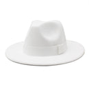 2021 New Hot Wide Brim Felt Fedora Hats With Bee Ribbon Autumn Winter Wedding Party Trilby Hat Men Gentleman Jazz Hats 56-58CM