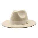 2021 New Hot Wide Brim Felt Fedora Hats With Bee Ribbon Autumn Winter Wedding Party Trilby Hat Men Gentleman Jazz Hats 56-58CM